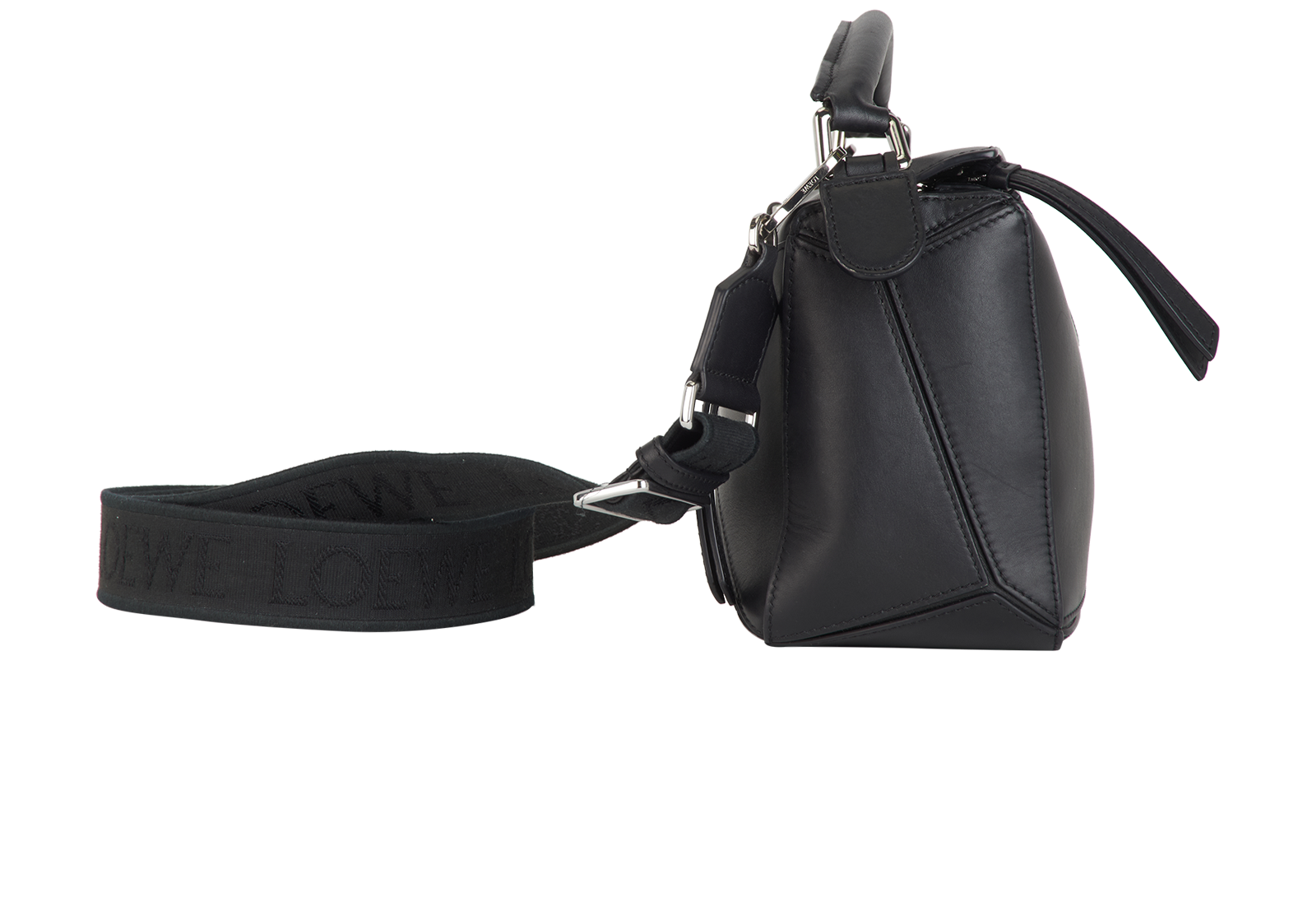 Medium Puzzle Bag, &pound;1,900, Handbags, Black, Leather, Side view